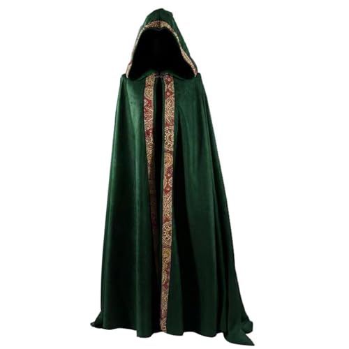 LEIDJGUN Halloween Death Cape Kostüm Todeskleid Outfit Mittelalterlich Umhang Kostüm Für Frauen Männer Halloween Dress Up von LEIDJGUN