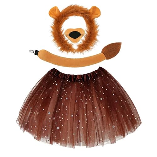 LEIDJGUN Halloween Dress Up Kostüm Set Für Kid Birthday Party Halloween Dress Up Kostüm Löwe Haarband Schwanz Bowtie von LEIDJGUN