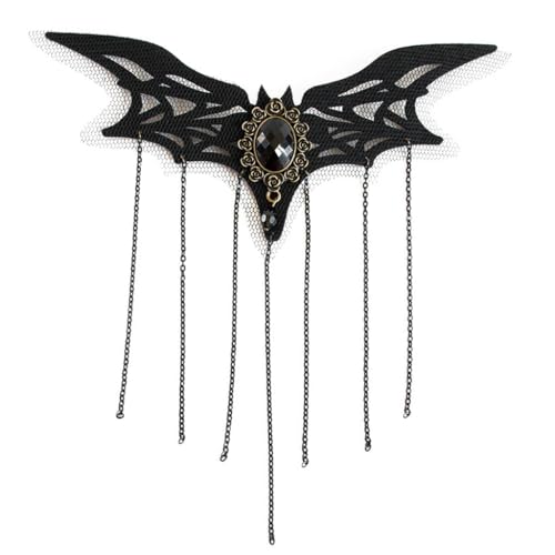 LEIDJGUN Halloween-Kopfschmuck, gefiedertes Stirnband, Fledermaus-Haarnadel, Halloween-Kopfschmuck, Fledermaus-Halskette, Halloween-Kopfkette für Damen und Mädchen von LEIDJGUN