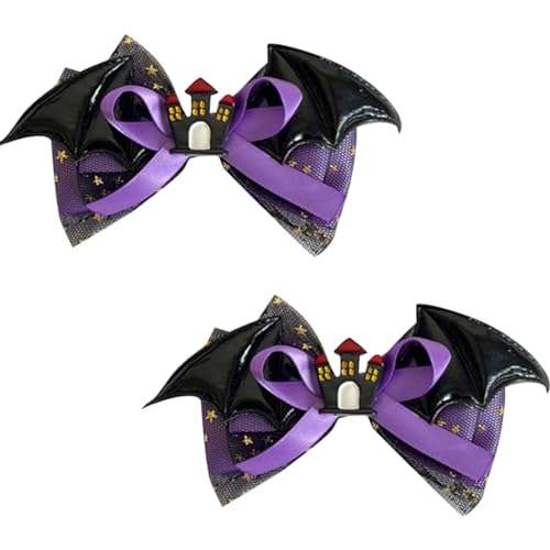 LEIDJGUN Halloween Kürbis Haarspangen Choker Bowlers Hut Fledermaus Flügel für Mädchen Halloween Teufelsflügel mit Spitzenband von LEIDJGUN