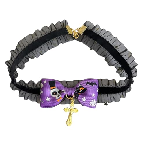 LEIDJGUN Halloween Kürbis Haarspangen Choker Bowlers Hut Fledermaus Flügel für Mädchen Halloween Teufelsflügel mit Spitzenband von LEIDJGUN