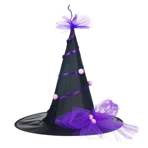 LEIDJGUN Kinder Witch Cosplay Halloween Party Hexenhut Kürbisse Hexenhut Spitze Hexenhüte Für Themenpartydekoration von LEIDJGUN