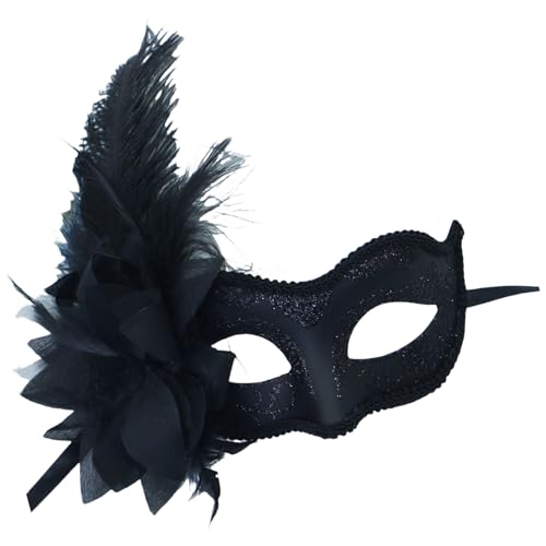 LEIDJGUN Maskerade Maske Gefiederte Maske Halloween Party Augenmaske Für Frauen Halloween Party Maskerade Kostümzubehör von LEIDJGUN