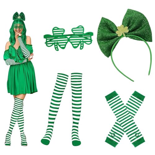 LEIDJGUN Patricks Day Kostümzubehör Lepechaun Kostüm Shamrock Brille Patricks Dekorationen Partyzubehör Für Erwachsene von LEIDJGUN