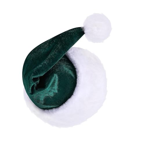 LEIDJGUN Warm Weihnachtsfest Weihnachtsmütze Dicker Plüsch Kopfbedeckung Weiße Pelzige Krempe Für Weihnachtspartys Cosplay Accessoires von LEIDJGUN