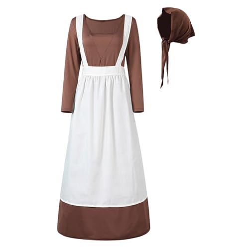 LEIDJGUN Women Maid Kleid Maid Schürze Mit Kopfschmuck Kuchen Kochen Maid Schürze Französisch Maid Schürze Kostüm Mit Verstellbarer Taille von LEIDJGUN