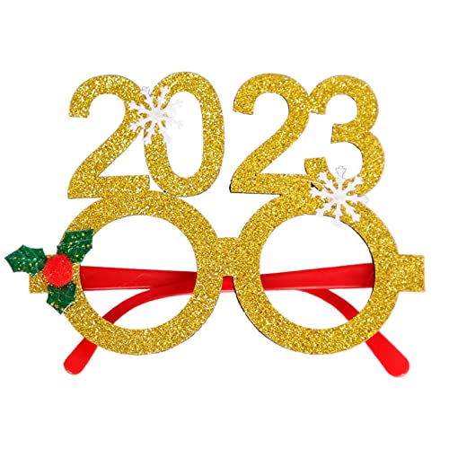 LEJIAJU 2023 Happy New Year Glitzer Brille Weihnachten Brille Eve Festival Party Requisiten Happy New Year Brille von LEJIAJU