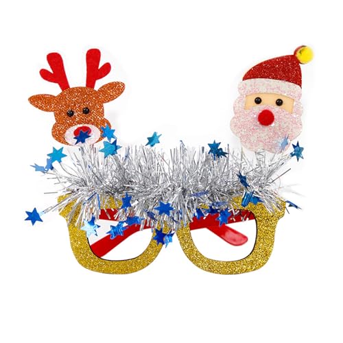 LEJIAJU Glitzernde Weihnachtsbrille Urlaub Party Brille Weihnachten Brillenrahmen für Erwachsene Kinder Weihnachten Maskerade von LEJIAJU