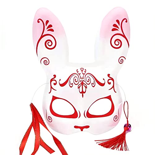 LEJIAJU Kitsune-Fox Tier-Cosplay, Kabuki-Halbgesicht, Katzenmasken, Halloween-Maske, Party, Fuchs, Cosplay, Kostüm, Masken, Geschenk von LEJIAJU