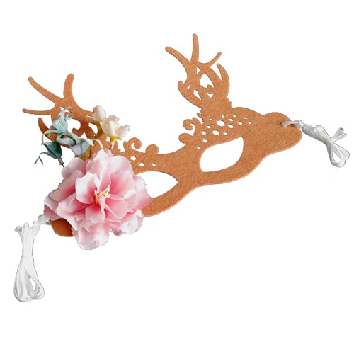 LEJIAJU Maskerade Augenmaske mit Blume für Damen, Maskerade, Weihnachten, Bälle, Karneval, Hochzeit, Dinnerparty von LEJIAJU