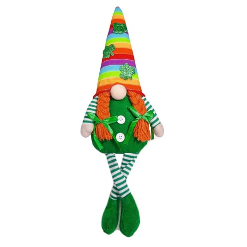 LEJIAJU Patricks Day Regenbogen Puppen Figur Langbeiniger Kobold Schwedische Tomtes Figur Irische Feiertags Party Dekoration Geschenk von LEJIAJU