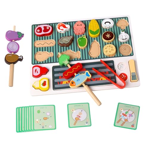 LEJIAJU Simulation Küche Spielen Lebensmittel Grill Grills Spielzeug Passende Puzzle Küche Kochen Spielset Kinder Pädagogisches Feine Motor Spielzeug von LEJIAJU