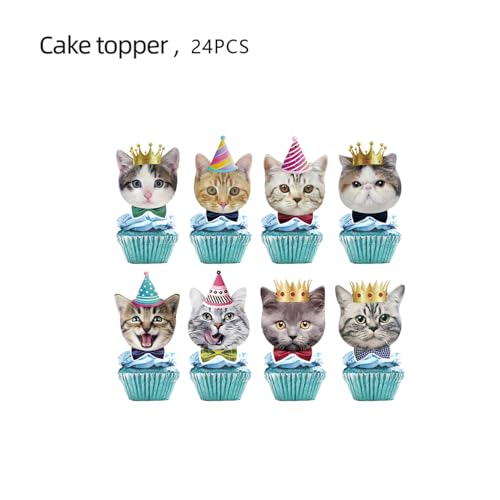 LEMONSTONE Katze Cupcake Topper 24 Stück von LEMONSTONE