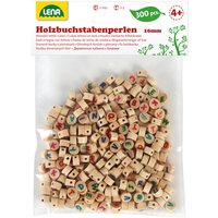 LENA® 32051 Holz-Buchstabenperlen, natur/bunt, 300-tlg., Beutel von LENA®