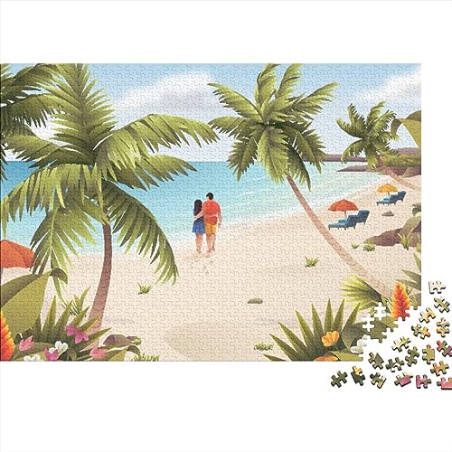 Beach Day Brain Teaser Puzzle Home Puzzles Puzzles Herausfordernde Spiele Spielzeug Für Erwachsene Lernspielzeug Familie Puzzles 1000pcs (75x50cm) von LENTLY