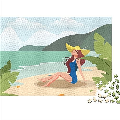 Beach Day Jigsaw Puzzles Für Erwachsene EduKatzeional Family Learning EduKatzeional Toys Challenging Games Home Decoration Puzzle Als Weihnachtsgeburtstagsgeschenke 1000pcs (75x50cm) von LENTLY