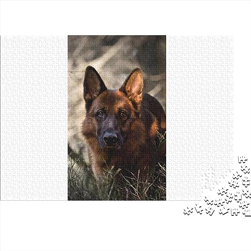 Deutscher Schäferhund Personalisierte Foto-Puzzle: Bewahren Sie Erinnerungen Individuelle Herausfordernde Spiele Puzzle Von Ihrem Bild Holzpuzzle Puzzles Für Erwachsene 1000pcs (75x50cm) von LENTLY