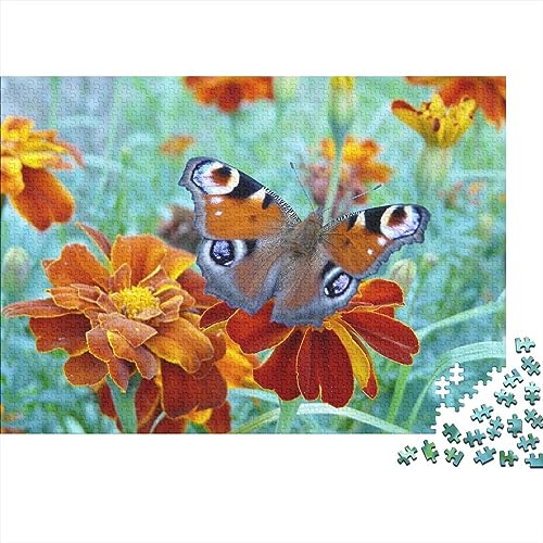 Schmetterlinge und Blumen Fotopuzzle Personalisiert Lernspielzeug Für Weihnachten Geburtstagsgeschenke Personalisiertes Foto Stressabbau-Puzzle Familie Herausfordernde Spiele 500pcs (52x38cm) von LENTLY