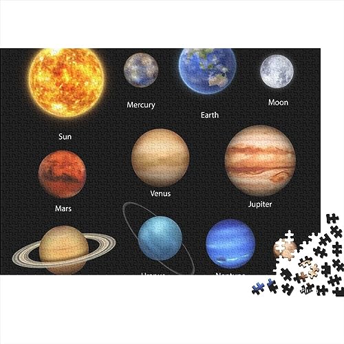 Sonnensystem Jigsaw Brain Teaser Puzzle Für Erwachsene Puzzle EduKatzeional Challenging Games Home Decoration Puzzle Learning EduKatzeional Toysas Weihnachten Birthday Gifts 500pcs (52x38cm) von LENTLY