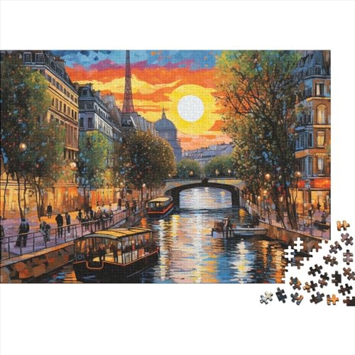 Stadtbild Architektur Jigsaw Brain Teaser Puzzle Für Erwachsene Jigsaw Puzzles Lernspielzeug Familie Herausfordernde Spiele Weihnachten Geburtstag Geschenke Für Jungen Mädchen 1000pcs (75x50cm) von LENTLY