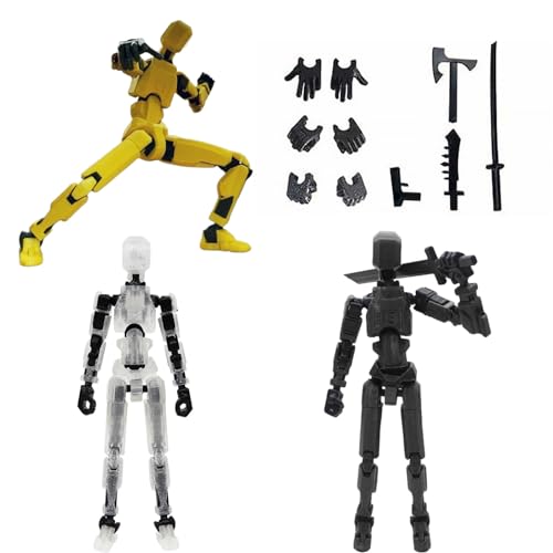 LEOEASIY 3 Stück T13 Action Figure, T13-Actionfigur, Roboter-Actionfigur, Actionfiguren mit Mehreren Gelenken Spielzeug, 3D-Druck von beweglichen Figuren mit Mehreren Gelenken, Desktop-Dekorationen von LEOEASIY