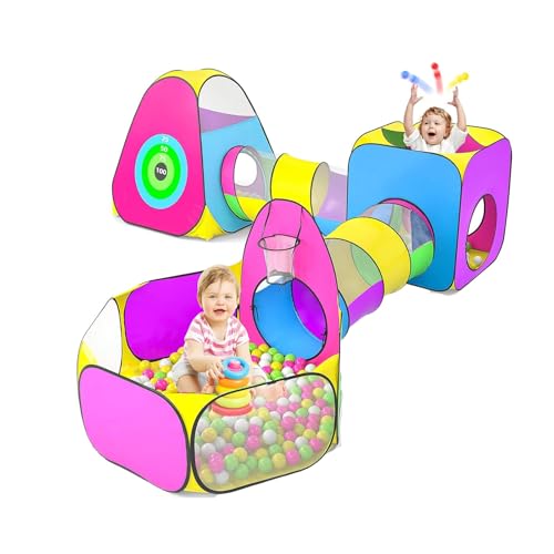 3-in-1 Kinderspielzelt, Tunnel, Ballspielplatz, Für Jungen, Mädchen Und Kleinkinder, Kinderzelt, Für Drinnen Und Draußen, Geschenkidee, Geburtstagsfeier von LEONFFS