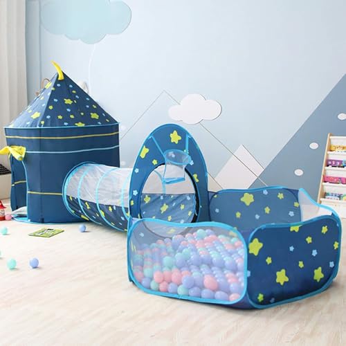 3pc Kids Play Tent Mit Spieltunnel Und Ball Pit, Kleinkind-Zelt Für Mädchen Und Jungen Indoor-Spielhaus, Geschenk Spielzeug Für Babies von LEONFFS