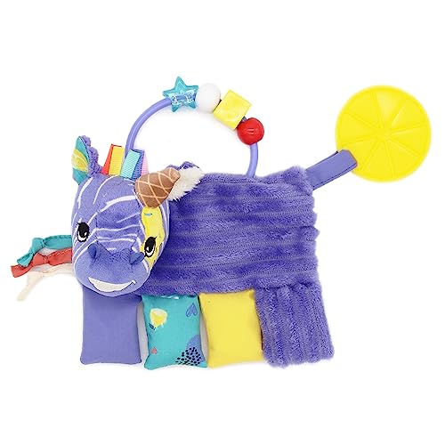 Les Deglingos – Hochet d'ActiVITES KIPROKOS LE ZEBRE – Violett – Spielzeug für Babys mit Beißring – Geschenkidee – ab Geburt – 17 cm von LES DÉGLINGOS