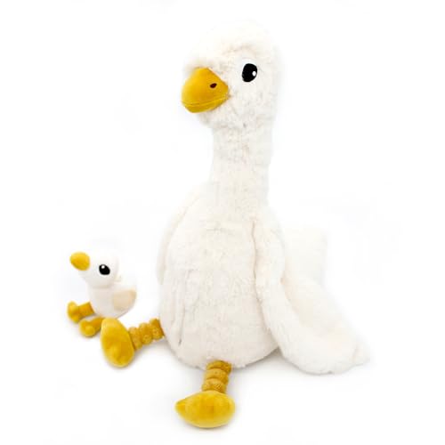 Les Déglingos Les PTIPOTOS by Plüschtier für Maman Bebe – sehr weich – Geschenk zur Geburt – Jebongou Gans Mama & Baby weiß – 36 cm Les Déglingos Les PTIPOTOS by Plüschtier für Maman Bebe – sehr weich – Geschenk zur Geburt – Jebongou Gans Mama & Baby weiß – 36 cm von LES DÉGLINGOS