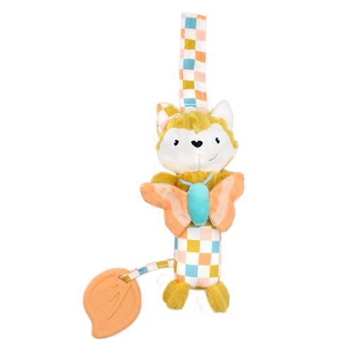 Les Deglingos Plüsch-Spielzeug, Cyranos der Fuchs, Lernspielzeug für Babys, kariert, 19 cm, Senfgelb Les Deglingos Plüsch-Spielzeug, Cyranos der Fuchs, Lernspielzeug für Babys, kariert, 19 cm, Senfgelb von LES DÉGLINGOS