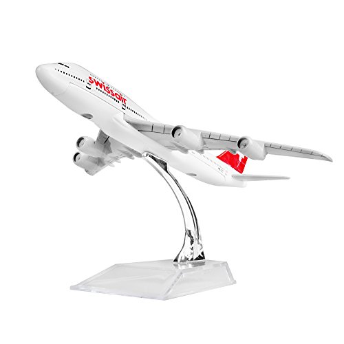 LESES Diecast Flugzeugmodell 1:400 Swiss Boeing 747 Flugzeugmodell für Dekoration oder Geschenk von LESES