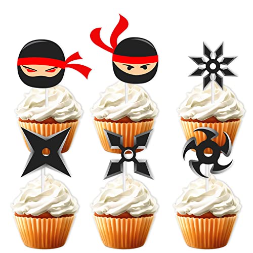 18 Stück schwarze Glitzer-Dart-Dessert-Cupcake-Topper, Cartoon-Charakter, Dekorationszubehör, Babyparty, Jungen, Mädchen, Happy Birthday-Party-Dekorationen von LETLIMIT