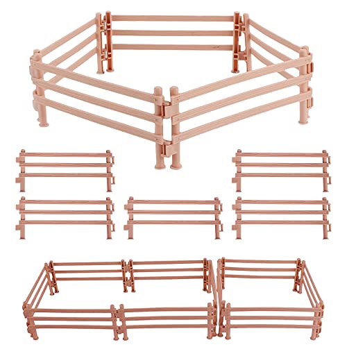 LETTERASHQP Pferdezaun Spielzeug 40 Stück Pferd Corral Fechten Zubehör Pferde Zubehör Mini Pferd Corral Zaun Koppel Spielzeug Kunststoff Farm Zaun für Scheune Koppel Pferd Stall 160 x 70 MM von LETTERASHQP