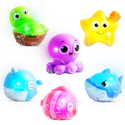 LETTERASHQP Badespielzeug Leuchtend 6 Stück Meerestiere Badewannenspielzeug Leuchtend Badespielzeug Baby Bath Toys Badespielzeug ab 1 Jahre Elektrisch Spielzeug Badewanne LETTERASHQP Badespielzeug Leuchtend 6 Stück Meerestiere Badewannenspielzeug Leuchtend Badespielzeug Baby Bath Toys Badespielzeug ab 1 Jahre Elektrisch Spielzeug Badewanne von LETTERASHQP
