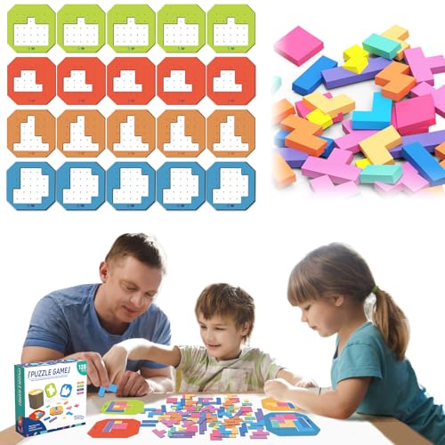 LETTERASHQP Buntes Block Puzzlespiel Intelligenz Puzzlespiel Denksportaufgaben Spielzeuge 3D Block Spielzeug Puzzle 3D-Piecing Puzzle Bricks Brain Gehirntraining Lernspielzeug für Kinder ab 2 3 4 Jahr von LETTERASHQP