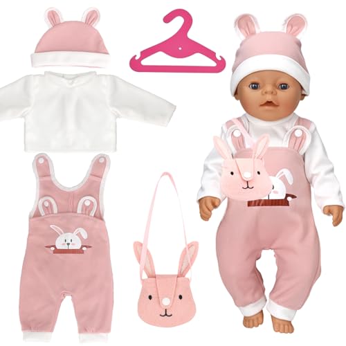 LETTERASHQP 5 Stück Kleidung Outfits für Baby Puppen Puppenkleidung 35-43 cm Baby Kleidung Puppenkleidung Outfits Baby Zubehör Baby Puppe Kleidung Zubehör mit Hut Langarm Hose für Kinder von LETTERASHQP