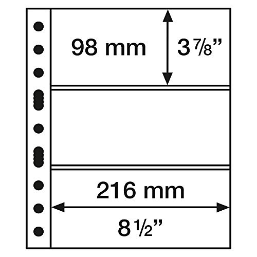 Leuchtturm (305160) Kunststoffhüllen GRANDE, mit 3 waagerechten Streifen, schwarz von Leuchtturm