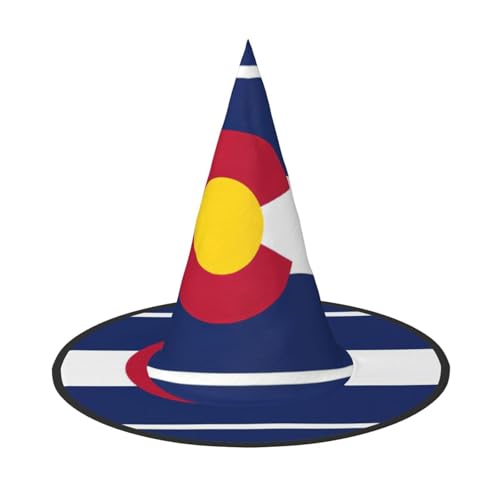 LEVNDIEJ Colorado State-Flagge, Druck, Halloween, Hexenhut, Hexenkostüm, Damen, Cosplay, Party, Zauberer, Hut, Zubehör für Frauen LEVNDIEJ Colorado State-Flagge, Druck, Halloween, Hexenhut, Hexenkostüm, Damen, Cosplay, Party, Zauberer, Hut, Zubehör für Frauen von LEVNDIEJ