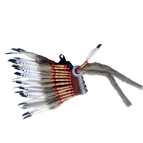 LEYILE Ethnische amerikanische indische Feder-Stirnbänder, bunte Federn, handgefertigt, indischer Kokoshnik-Kopfschmuck von LEYILE