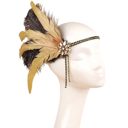 LEYILE Feder-Flapper-Stirnbänder, 1920er-Jahre-Kopfschmuck für besondere Anlässe, Hochzeit, Verlobung, Nacht, Kopfbedeckung von LEYILE