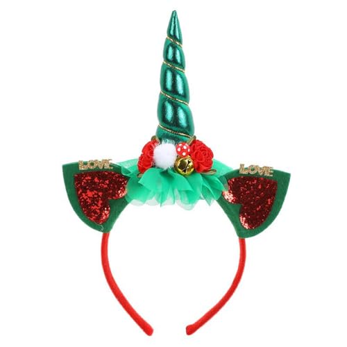 LEYILE Haarreif mit Weihnachtsmotiven, Party-Requisiten, Zubehör, Pailletten, Einhörner, Kopfreif, Festival, Party, Haarband, Kostüm, Kopfbedeckung von LEYILE