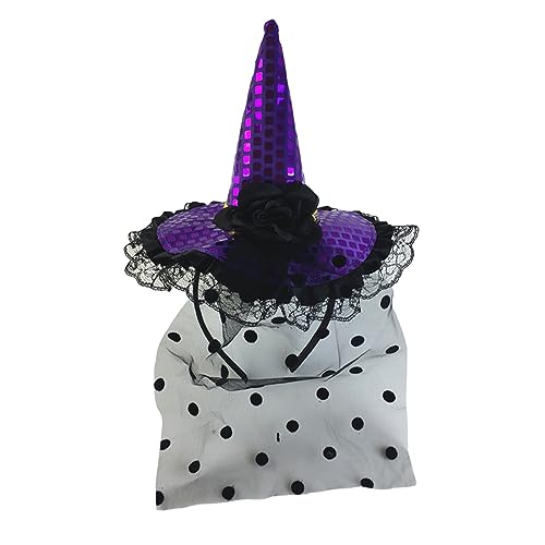 LEYILE Halloween-Party, Hexenkappe, Stirnband, Neuheit, Punkt-Hut, Haarreif, Bühnenrequisiten, Haarband für Kinder und Erwachsene, Kopfbedeckung von LEYILE