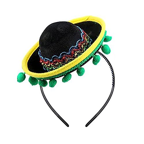LEYILE Muertos Kopfband mit mexikanischem Hut, Festival-Kostüm, einfach zu tragen, Karneval, für Erwachsene, Kinder und Haustiere von LEYILE