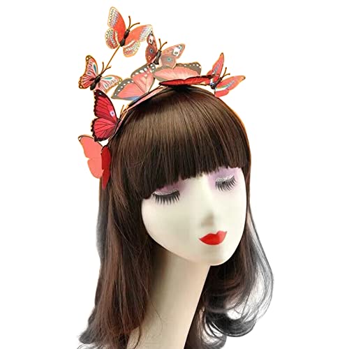 LEYILE Schmetterlings-Fascinator, Hut, Schmetterling, Kopfschmuck, 3D-Schmetterlings-Stirnband, Schmetterlings-Haarreif, Schmetterlings-Haarband von LEYILE