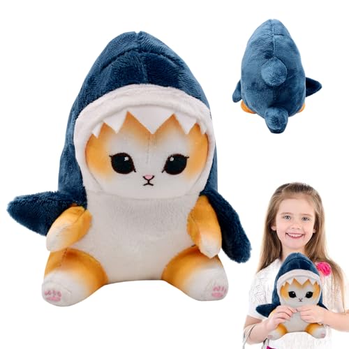 LEZYHIU Katze Plüsch, Katze Plüschtiere, Katze Puppe Plüsch Shark Cat Tier Plüschfigur Stofftier aus Weichem Angenehmen Material Kuscheltier Ausgestopftes für Kinder Kuscheltier 25 cm von LEZYHIU