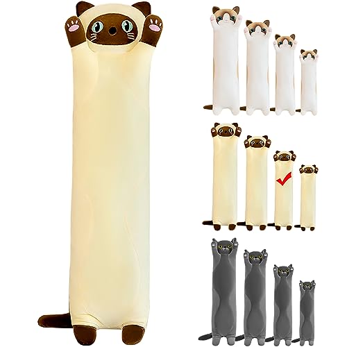 LEcylankEr Katze Kuscheltier 70cm Weiche Katze Plüsch Plüschtier Kissen Katze Stofftier Kuscheltiere für Kinder Freundin Kissen Spielzeug Geschenke für Geburtstag Weihnachten Valentinstag (Gelb, 70cm) von LEcylankEr