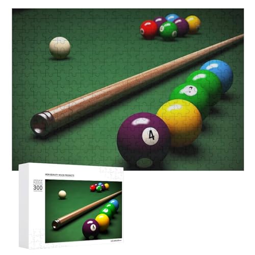 300-teiliges Puzzle für Erwachsene, Billard, Holzpuzzle, Geschenk, anspruchsvolles Puzzle für Familienspielabende, Puzzles für Heimdekoration, 28,9 x 40,6 cm von LFDSEPYM