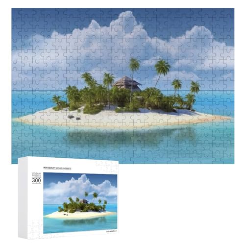 300-teiliges Puzzle für Erwachsene, Insel und Strand, Holzpuzzle, Geschenk, anspruchsvolles Puzzle für Familienspielabende, Puzzles für Heimdekoration, 28,9 x 40,6 cm von LFDSEPYM