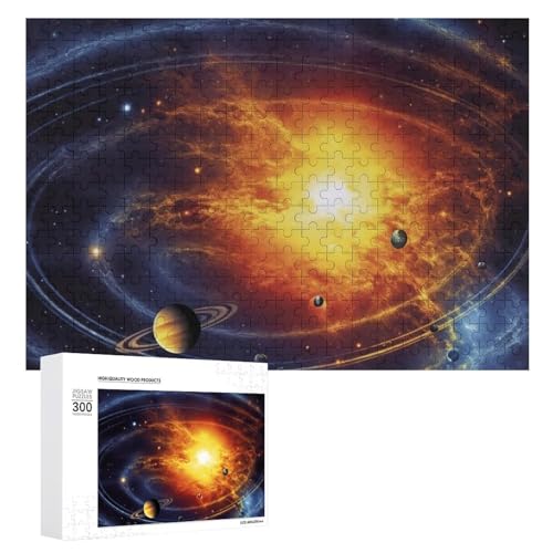 300-teiliges Puzzle für Erwachsene, Solar-Galaxie, Holzpuzzle, Geschenk, anspruchsvolles Puzzle für Familienspielabende, Puzzles für Heimdekoration, 28,9 x 40,6 cm von LFDSEPYM