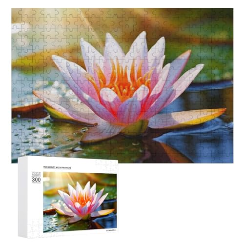 300-teiliges Puzzle für Erwachsene, schöne Wasserlilie, Sonnenschein, Holzpuzzle, Geschenk, anspruchsvolles Puzzle für Familienspielabende, Puzzles für Heimdekoration, 28,9 x 40,6 cm von LFDSEPYM